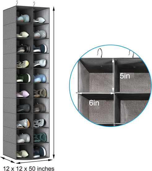 Closet, 20 Closet Closet, 12''W12''Dx 50''H coastal rose Hanging Shoe Organizer for Sections Hanging Organizer