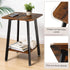 King Oasis 2-Tier Small Side Table for Living Room, End Table with Storage Shelf, Wood & Metal Bedside Table Nightstand