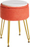 IBUYKE Teddy Velvet Storage Footrest Stool Ottoman, Makeup Vanity Stool Side Table