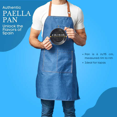 Garcima 6-inch Enameled Steel Paella Pan, 15cm