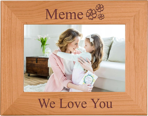 CustomGiftsNow We Love You Meme - Engraved Wood Picture Frame for 4x6-inch Photo