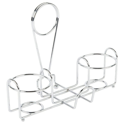 G.E.T. Chrome Metal Two Compartment Condiment Caddy - 4-22735 Metal Table Caddies Collection