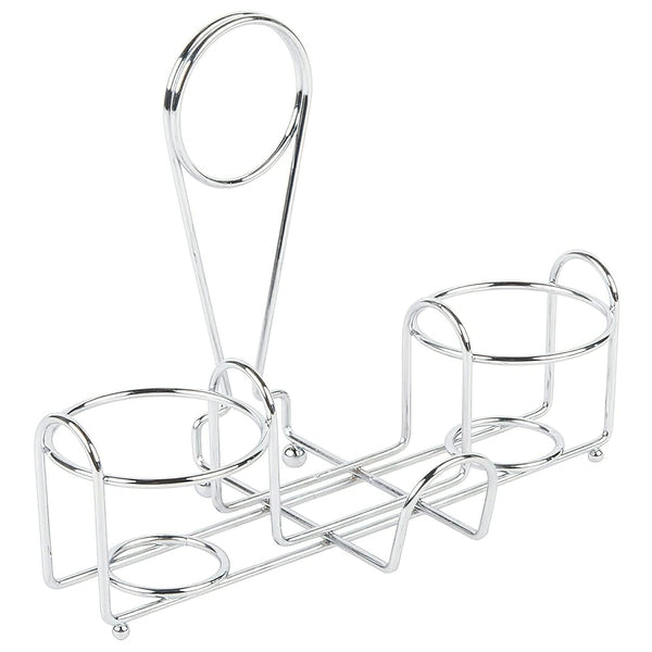 G.E.T. Chrome Metal Two Compartment Condiment Caddy - 4-22735 Metal Table Caddies Collection
