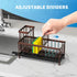 Cisily Kitchen Sink Sponge Holder, Rustproof 304 Stainless Steel Organizer with High Brush Holder (Brown)