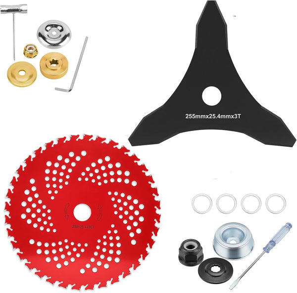 HK 9" x36 Teeth Carbide Tipped Blades & 3 Teeth Brush Cutter