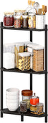 Wisuce Essentials 3 3 Corner Shelf Stand - Tier Bamboo Small Corner Bookshelf for Office Kitchen Bedroom Plant Stand