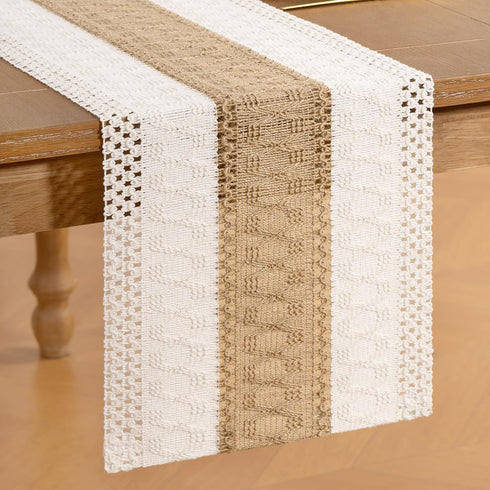 Summer 90in Socomi Boho Table Runner Farmhouse Rustic Macrame Seasonal Long Woven Cotton Linen Small Coffee Dining