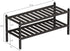 Dranixly 2-Tier Closet, Shoe Rack, Bamboo Stackable Shelf Storage Organizer, Stand for Entryway and Hallway Black