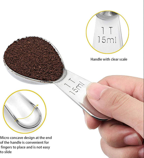 Coffee Scoop 3-Piece Set, Stainless Steel Tablespoon Measure Spoon for Brewing