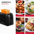 Holstein Housewares 2-Slice Toaster with 6 Browning Control Settings, Black, for Toasting Bread and Bagels