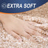 OLANLY Extra Soft Bathroom Rug Mat 30x20, Absorbent Microfiber Non-Slip Plush Shaggy Bath Carpet, Beige