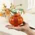 Ceramic Covered Salt Bowl Sugar Container Spice Box Seasoning Jar with Lid and Spoon for Home and Kitchen Coffee Bar, 9 OZ, Orange by Ursword