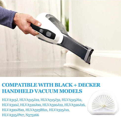 Improvedhand VLPF10 Filter Replacement, 4 Pack Compatible with Black and Decker Dustbuster Hand Vacuum Model # HLVA315J