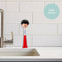 Vigar Dolls Orlando Dish Brush, Ergonomic Kitchen Brush for Dishes and Sink Cleaning, Red and Black