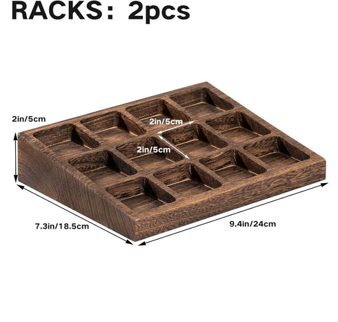 24Pcs Labels-4oz 2pcs Yangbaga Glass Spice Jars with Acacia Wood Lid Square Spice Containers and Rack with Pepper