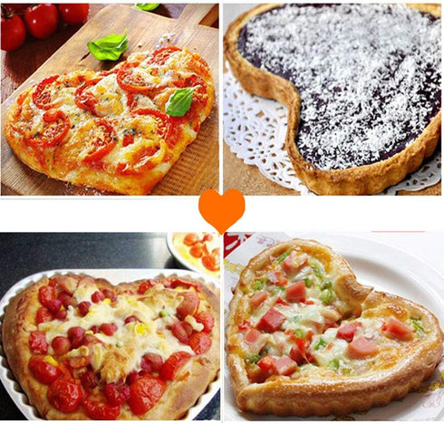 Mini Tart Pan Set of 6, Non-Stick 4 Inch Heart-shaped Quiche Pan with Removable Bottom for Pies & Muffins