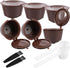 6 Pcs Refillable Coffee Pods Kit, 5.4x3.5 cm Food Grade PP Coffee Capsule with 2 Spoon and 2 Brush