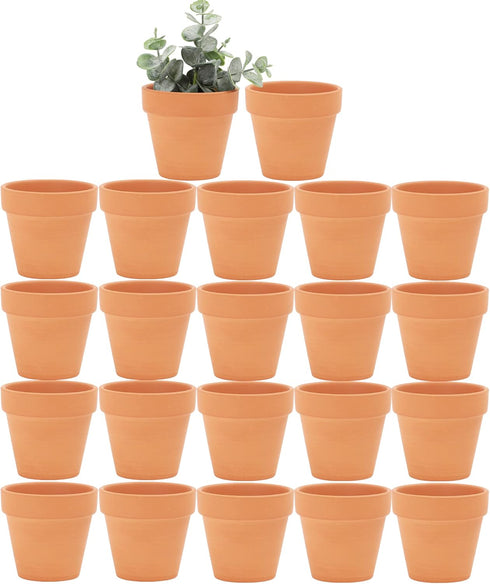 Yishang 3 Inch Small Terracotta Clay Pots, Pack of 22 Mini Hand Craft Nursery Plant Pot for Home Garden