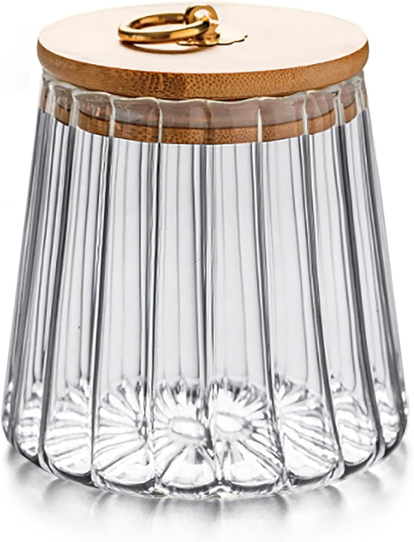 FANTESTICRYAN Airtight Glass Coffee Nuts Canister with Bamboo Lid, Decorative Container 700ml, 23 FL OZ