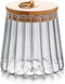 FANTESTICRYAN Airtight Glass Coffee Nuts Canister with Bamboo Lid, Decorative Container 700ml, 23 FL OZ