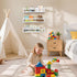 16.5 Inch Set 3 Floating Wall Nursery Book Shelves for Bedrooms Kids White Wooden Baby Book Shelf for Kids Rooms