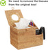 Sumnacon Tissue Box Square Cover with Storage, Rattan Holder with 2 Side Organizer for Bathroom Living Room