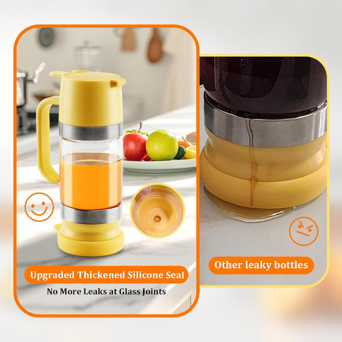 9 OZ Aelga Glass Honey Dispenser No Drip - Honey Pot Honey Jar with Handle - Maple Syrup Dispenser