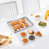 TeamFar Toaster Oven Pan with Rack Set, 10.5’’ x 8’’ Stainless Steel Baking Pans with Cooling Rack Set of 4