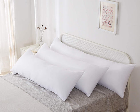 Long20x60(Pack 1), Acanva Fluffy Bed Sleeping Side Sleeper Body Pillow Insert, of White