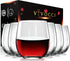 Vivocci Unbreakable Plastic Stemless Wine Glasses 12.5 oz | Shatterproof Glassware | Set of 6