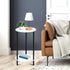 Set 2, SEHERTIWY Round Side Table for Living Room, White End Tables Living Room of Accent Table for Small Spaces, Round