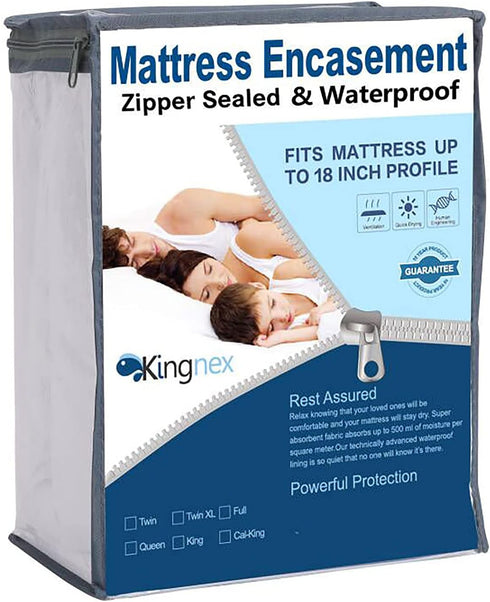 Zippered RV Bunk Mattress Protector for 30x75 Narrow Twin Bed 100% Waterproof
