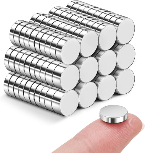 SMARTAKE 120 Pcs Refrigerator Magnets, 10x2.6mm Small Round Fridge Magnets for Home, Kitchen, Office and School (Silver)