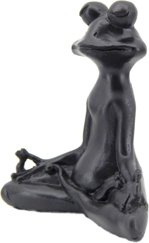 Bellaa 23101 Frog Statue - Meditation Lotus Pose Yoga Zen Buddha Outdoor Garden Decor, 6 Inch