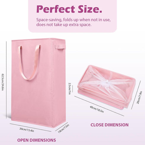 Odonata Slim Laundry Hamper, Collapsible Laundry Basket Thin Dirty Clothes Basket, Narrow Laundry Bag Foldable Dirty
