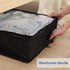 Fixwal 4 Pack Black Underbed Storage Bags with Clear Window, Reinforced Handles for Clothing and Bedding