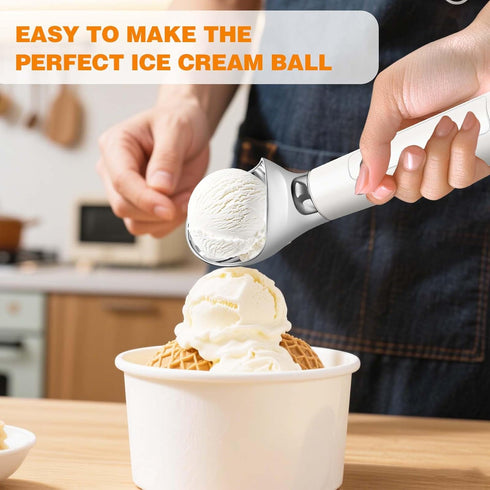 158F Heated Ice Cream Scoop Rechargeable, Waterproof Electric Ice Cream Scoop for Hard Ice Cream, Rechargeable with LED