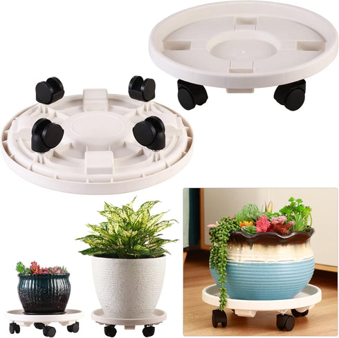 3 Packs Wheels13" Large Plant Caddy with Rolling Plant Stands Heavy-duty Plastic Plant Roller Base Pot Movers Plant