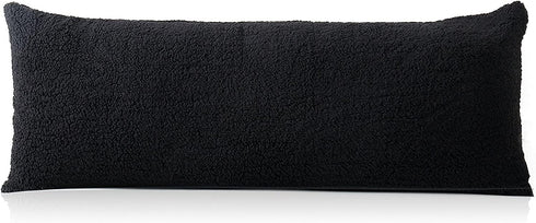 Reafort Black Ultra Soft Sherpa Body Pillow Cover with Zipper Closure, 21"x54"