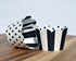 Set of 24 Black and White Cupcake Wrappers for Weddings, Graduations, Birthday Parties, Baby Showers