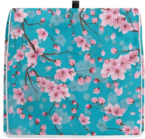 Dust Cover for Kitchen Aid Stand Mixer, Pink Oriental Cherry Cover with Top Handle and Pockets, Fits 4.5-5qt