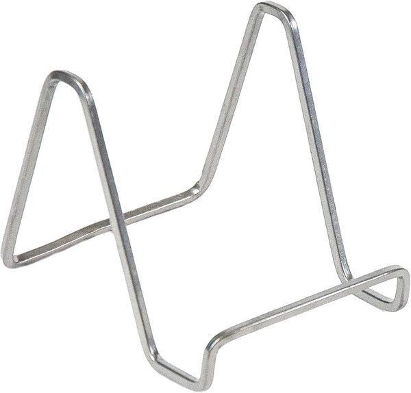 Tripar Square Mini Wire Easel, Silver Plated Tabletop Stand for Books, Plates, Photos, and More (3-Inch Depth)