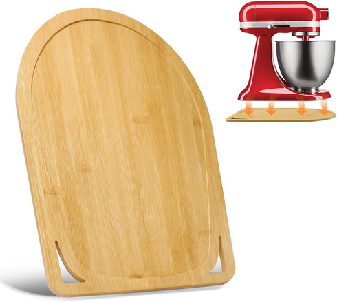 Bamboo Mixer Mat Slider Compatible with KitchenAid 4.5-5 Qt - Kitchen Countertop Storage Mover Sliding Caddy