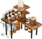 IBUYKE Kitchen Countertop Organizer,3-Tier Wooden Spice Racks,Bathroom Counter OrganizerRotating Adjustable,4 Side Hooks,Corner