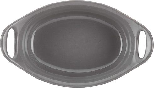 Rachael Ray Solid Glaze Ceramics Au Gratin Bakeware Set - 2 Piece, Oval Gray