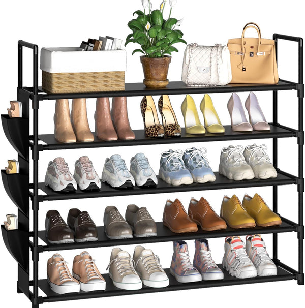 OYREL 5 Tier Shoe Organizer Rack for Closet, Entryway, Garage, Door, Space