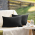 VAKADO 12x20 Lumbar Outdoor Waterproof Black Throw Pillow Covers Set of 2