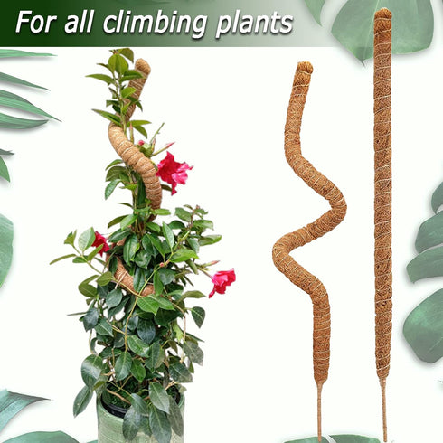 Soupiar 2-Pack 28" (13.2ft Bendable Moss Pole for Monstera, Rust-Free Aluminum Core Plant Support Stakes, Sturdy Stakes
