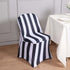 2" 160GSM Efavormart Black & White Striped Spandex Stretch Fitted Folding Chair Cover with Foot Pockets - Premium