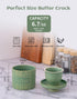 6.7oz TEATALK Ceramic French Butter Crock - Vintage Relief Pattern Butter Keeper with Water Seal, Green Butter Dish
